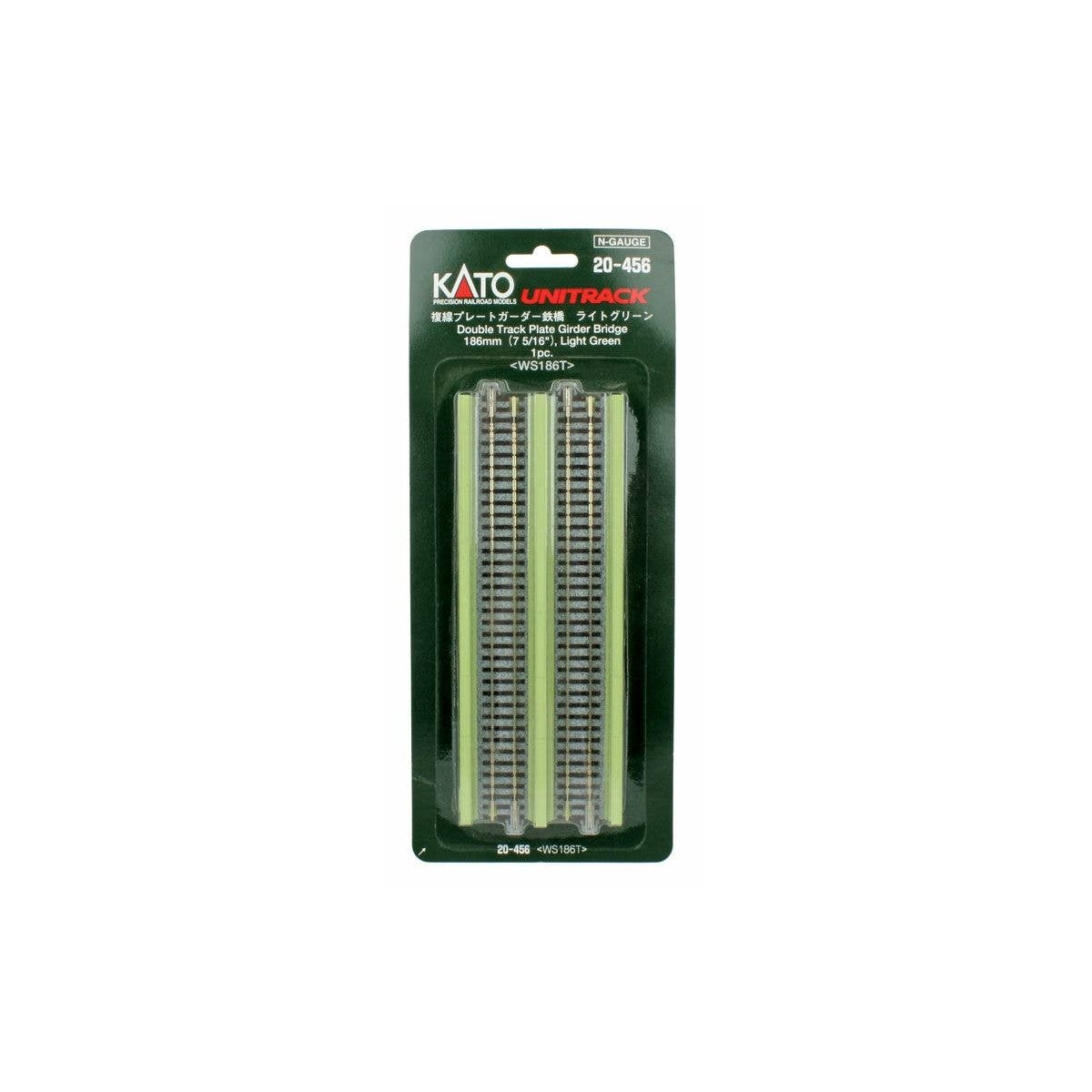 Double-Track Plate Girder Bridge -- 7-13/32′ 186mm (light green), N Kato USA Inc 20456