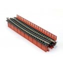 Single-Track Curved Deck-Girder Bridge, Code 80 Track - Assembled - Unitrack -- 17-5/8′ 448mm Radius, 15 Degrees (red), N, Kat