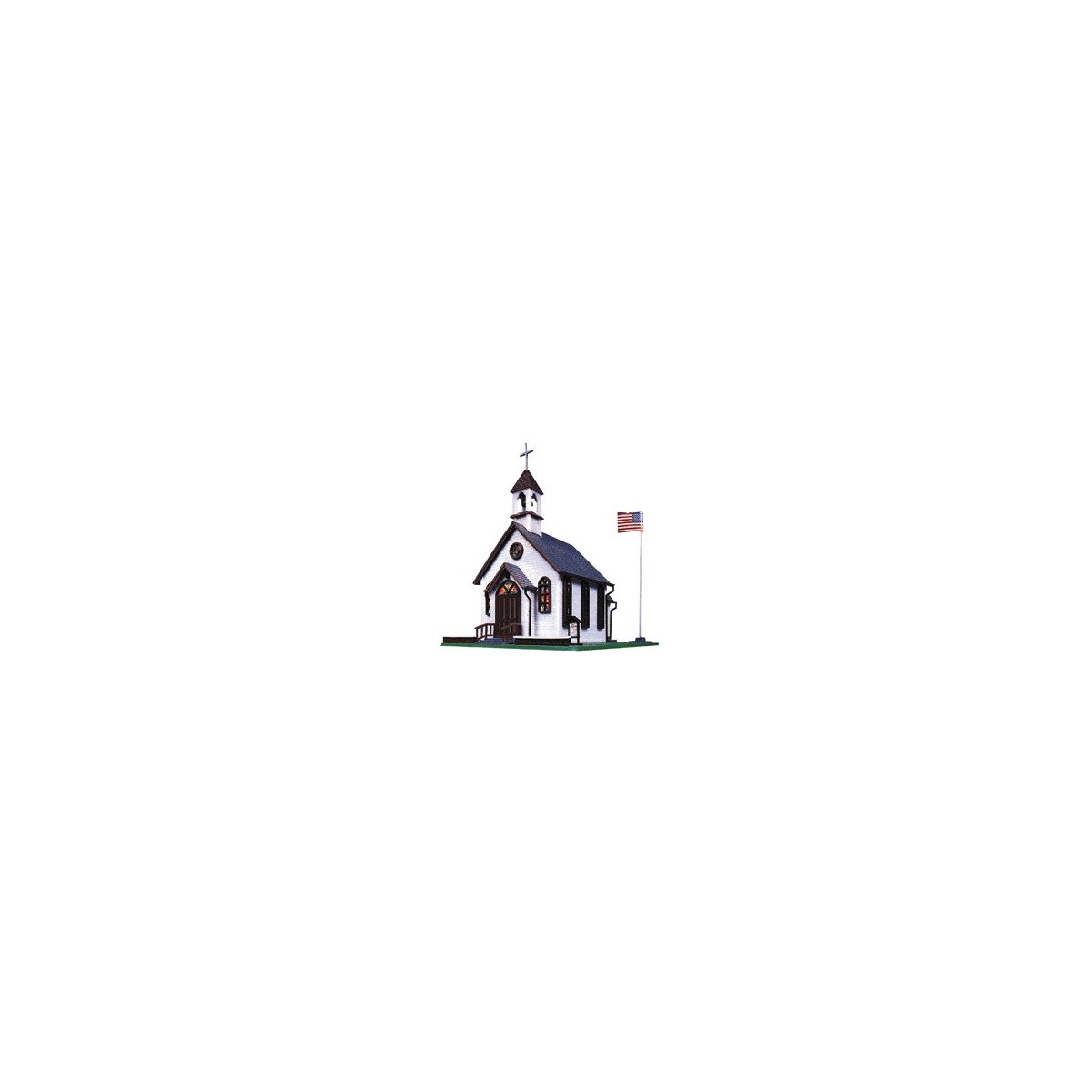 Town Church -- Kit - 5 x 6′ 12.8 x 15.3cm, HO Life-Like Products 1350