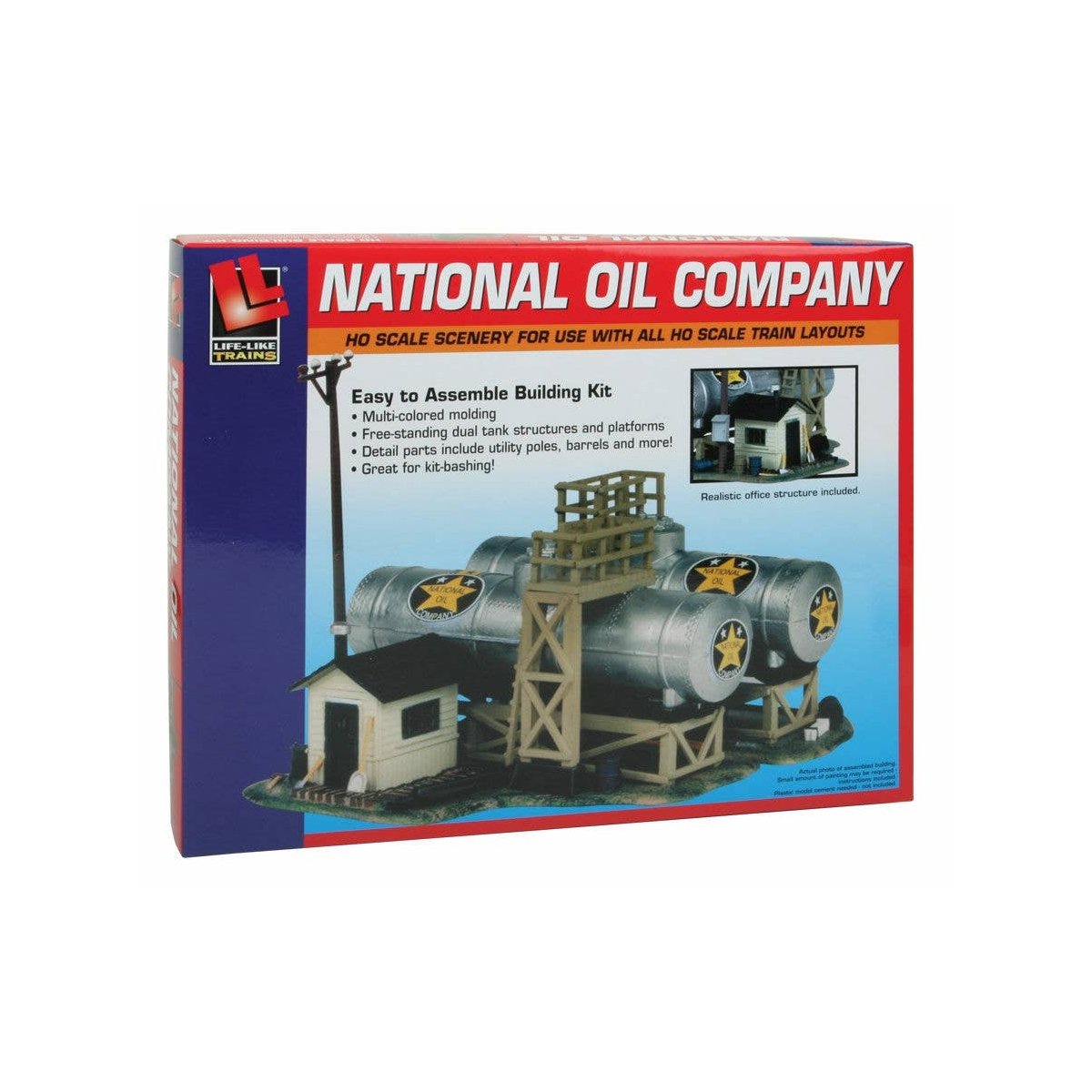 National Oil Co. -- Kit - 5-1/2 x 4-1/2 x 2-3/4′ 13.7 x 11.2 x 6.8cm, HO Life-Like Products 1331