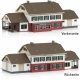 Himmelreich Train Station -- Laser-Cut Card Kit - 5-3/4 x 15-1/8 x 5-1/4′ 38.4 x 14.7 x 13.4cm, HO Marklin, Inc 72793