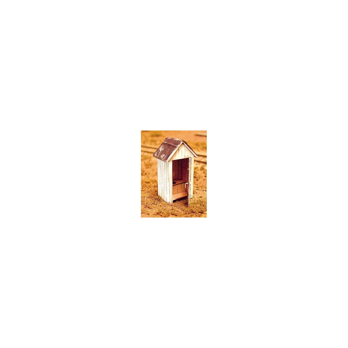 ′One Holer′ Outhouse Kit -- Peaked Roof, Positionable Doors for Ladies (Crescent Moon) & Gentlemen (Star, HO B.T.S. 23005