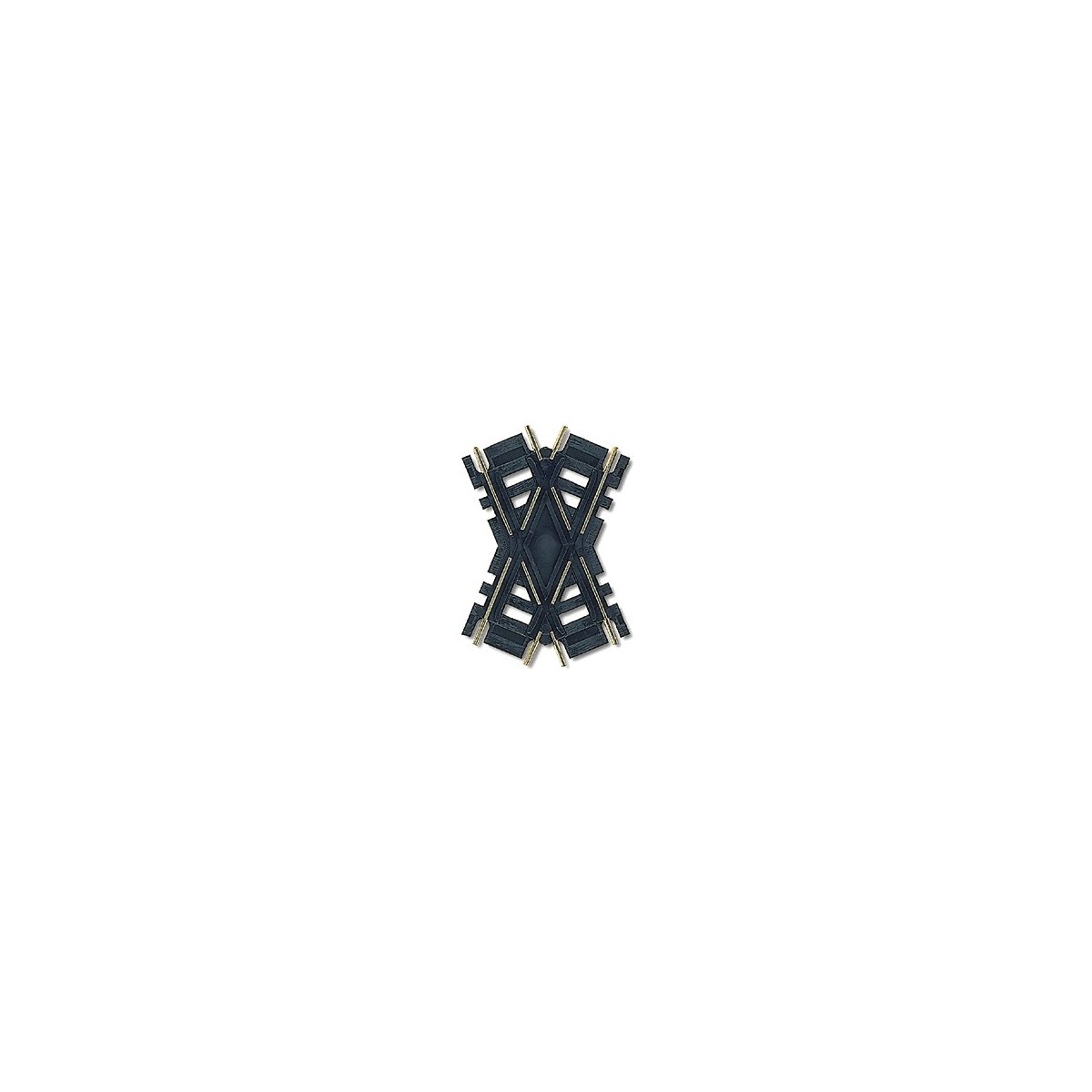 Custom-Line(R) Crossing - Code 100 -- 60-Degrees - 3′ 7.6cm, Black Ties, HO Atlas Model Railroad Co. 175