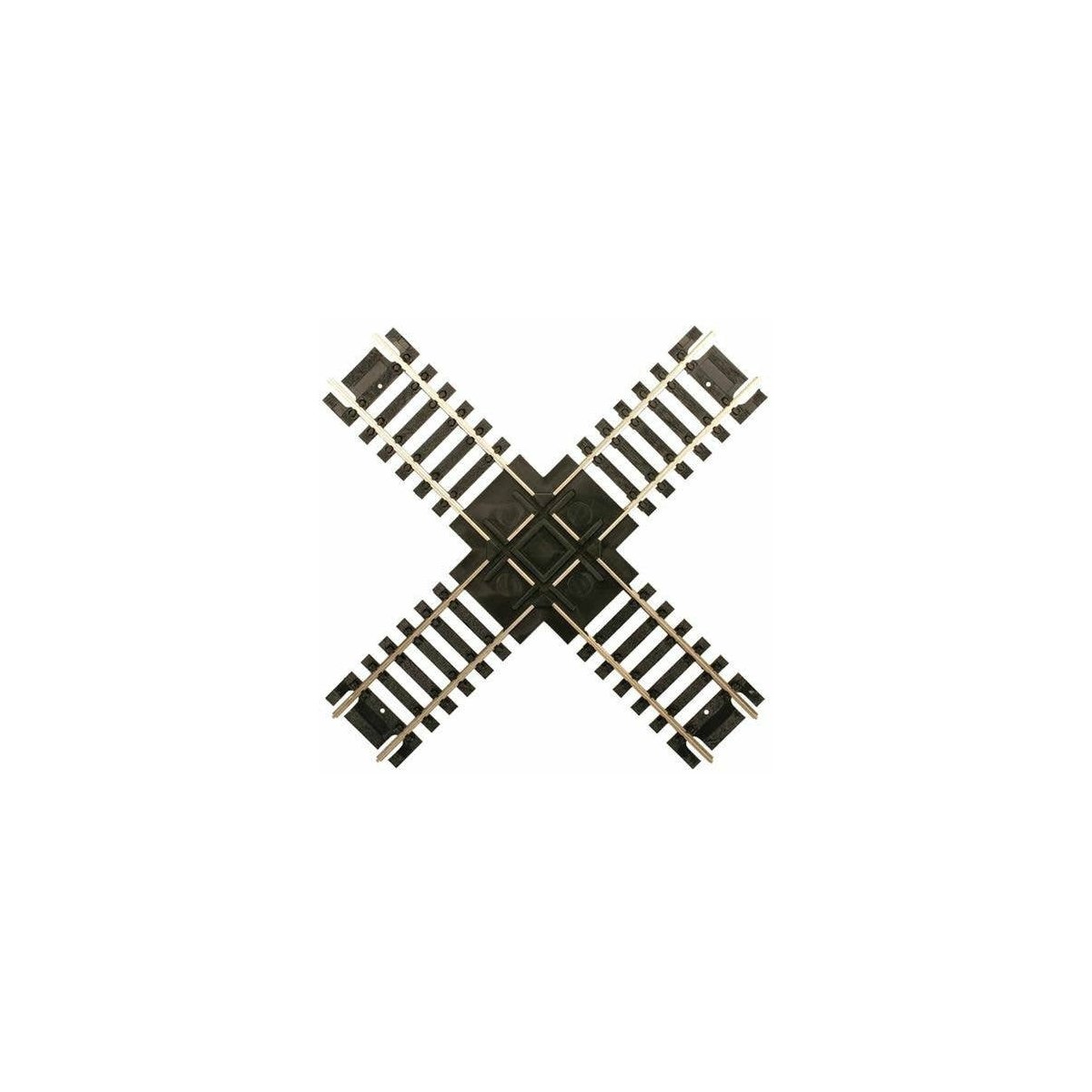 Custom-Line(R) Crossing - Code 100 -- 90-Degrees - 6′ 15.2cm, Black Ties, HO Atlas Model Railroad Co. 176