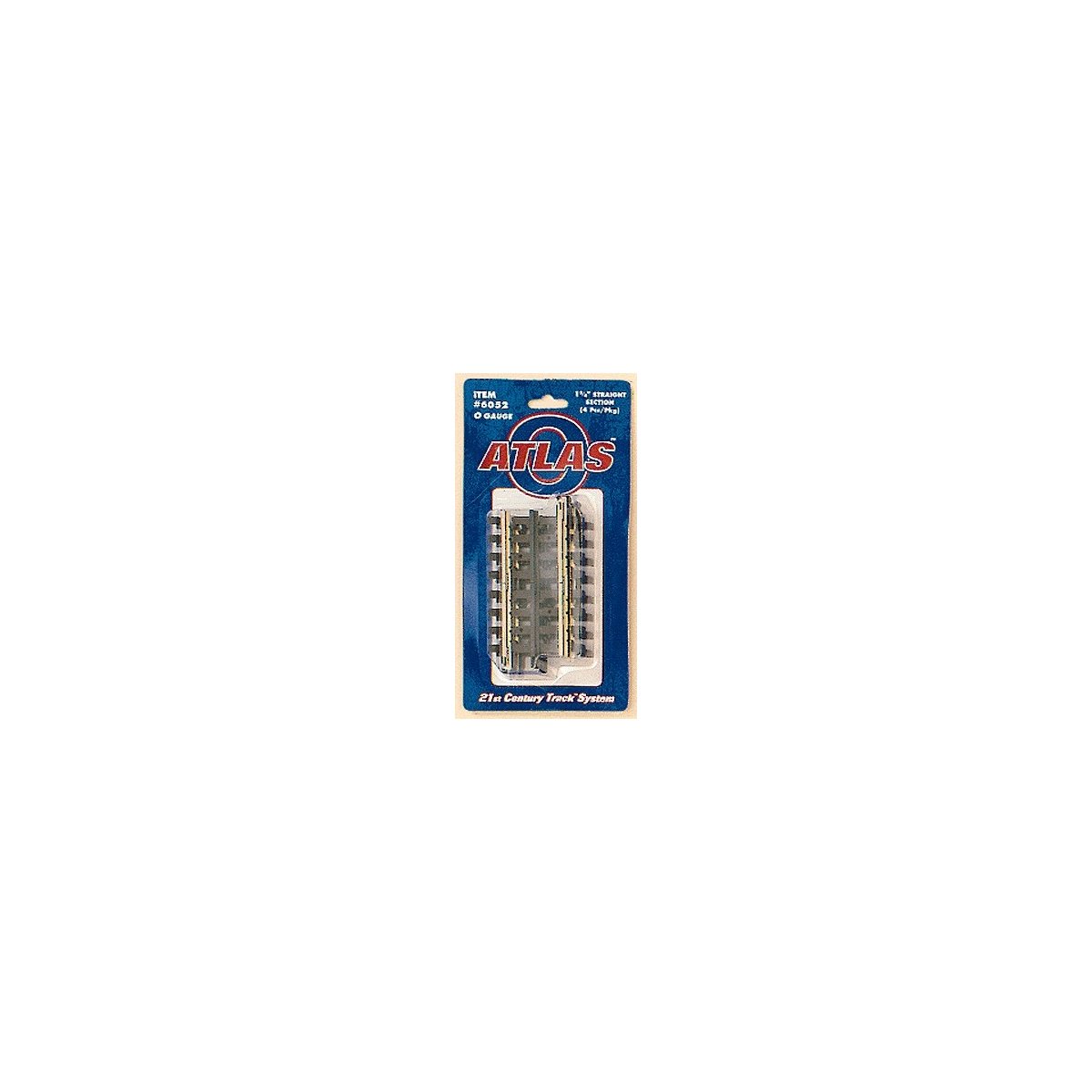 21st Century Track System(TM) Nickel Silver Rail w/Brown Ties - 3-Rail -- 1-3/4′ Straight, O Atlas O 6052