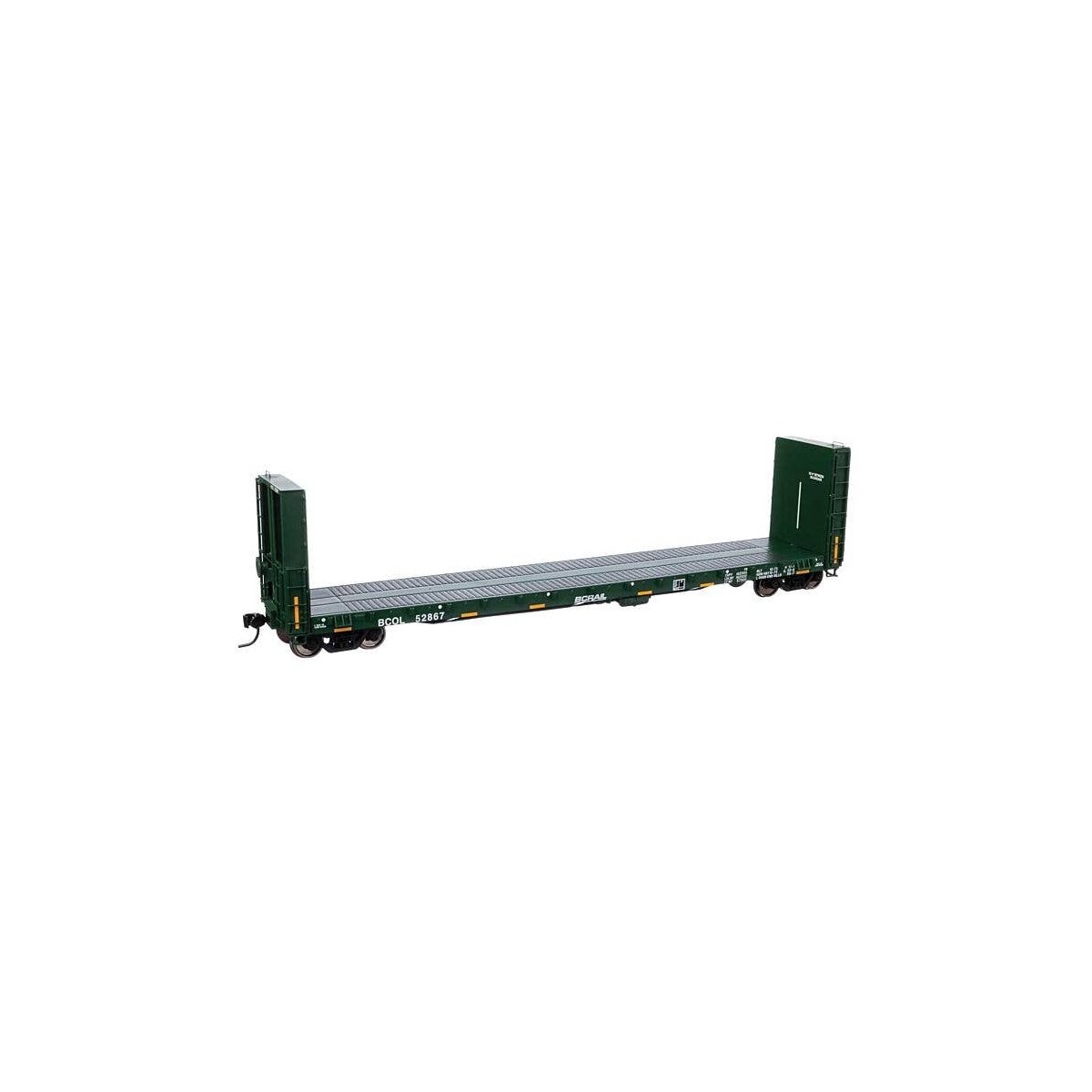 50′ CC&F Bulkhead Flatcar - Ready to Run -- British Columbia BCOL 52867, HO, WalthersProto 104347