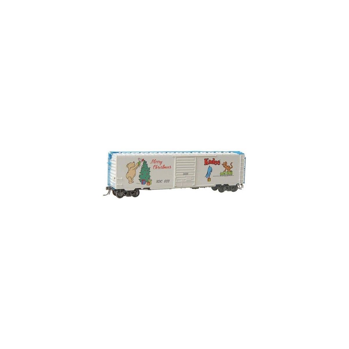 50` PS-1 Boxcar with 8` Door - Ready to Run -- Winnie-the-Pooh and Friends 2025 Christmas Car (, HO, Kadee Quality Products 6934