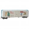 50` PS-1 Boxcar with 8` Door - Ready to Run -- Winnie-the-Pooh and Friends 2025 Christmas Car (, HO, Kadee Quality Products 6934