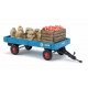 Low-Side Trailer w/Apple Load - Assembled -- Blue, HO Busch Gmbh & Co Kg 44995