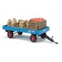 Low-Side Trailer w/Apple Load - Assembled -- Blue, HO Busch Gmbh & Co Kg 44995