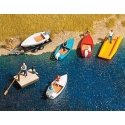Boat/Raft Set w/Trailer - Assembled -- N & TT Scales, N, Busch Gmbh & Co Kg 8057