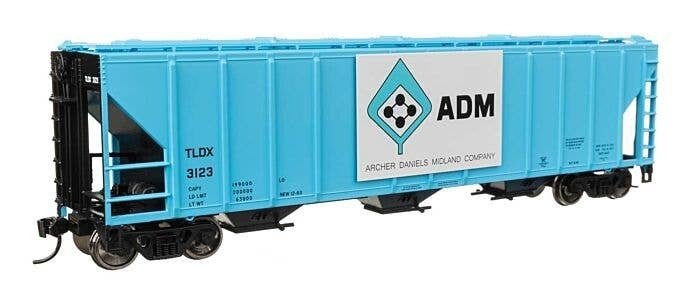 50′ Pullman-Standard PS2-CD 4427 3-Bay Covered Hopper - Ready to Run -- Archer-Daniels-Midland 3123, HO, WalthersMainline 4940