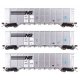 50′ RD-4 Hopper 3-Pack - Ready to Run -- Norfolk Southern 390503, 390506, 390518, HO, WalthersMainline 56878