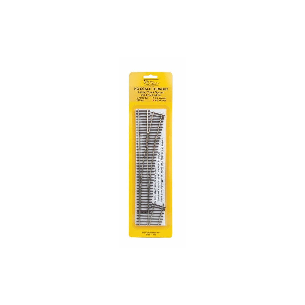 Code 70 5e Last Ladder Turnout - Ladder Track System -- Right Hand, HO Micro Engineering 14819