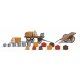 2 Wooden Baggage Carts w/Accessories -- 2 Different Styles of Carts w/Luggage & Barrels, HO Busch Gmbh & Co Kg 1625