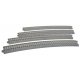Superelevated Easement Curve Track w/Concrete Ties - Unitrack -- 28-3/4′ 730mm Radius, 22.5 Degree Sections, 1 Each Left & Rig