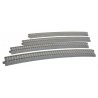 Superelevated Curve Track w/Concrete Ties - Unitrack -- 31-1/8′ 790mm Radius, 22.5 Degree Sections pkg(4), HO Kato USA Inc 225