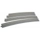Superelevated Easement Curve Track w/Concrete Ties - Unitrack -- 31-1/8′ 790mm Radius, 22.5 Degree Sections, 1 Each Left & Rig