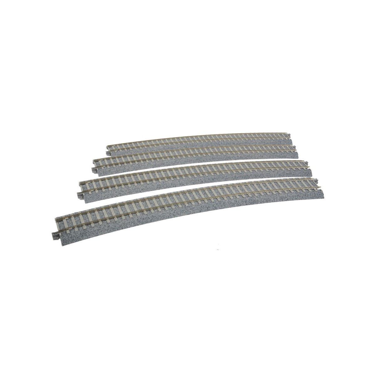 Superelevated Easement Curve Track w/Concrete Ties - Unitrack -- 31-1/8′ 790mm Radius, 22.5 Degree Sections, 1 Each Left & Rig