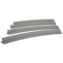 Superelevated Easement Curve Track w/Concrete Ties - Unitrack -- 31-1/8′ 790mm Radius, 22.5 Degree Sections, 1 Each Left & Rig