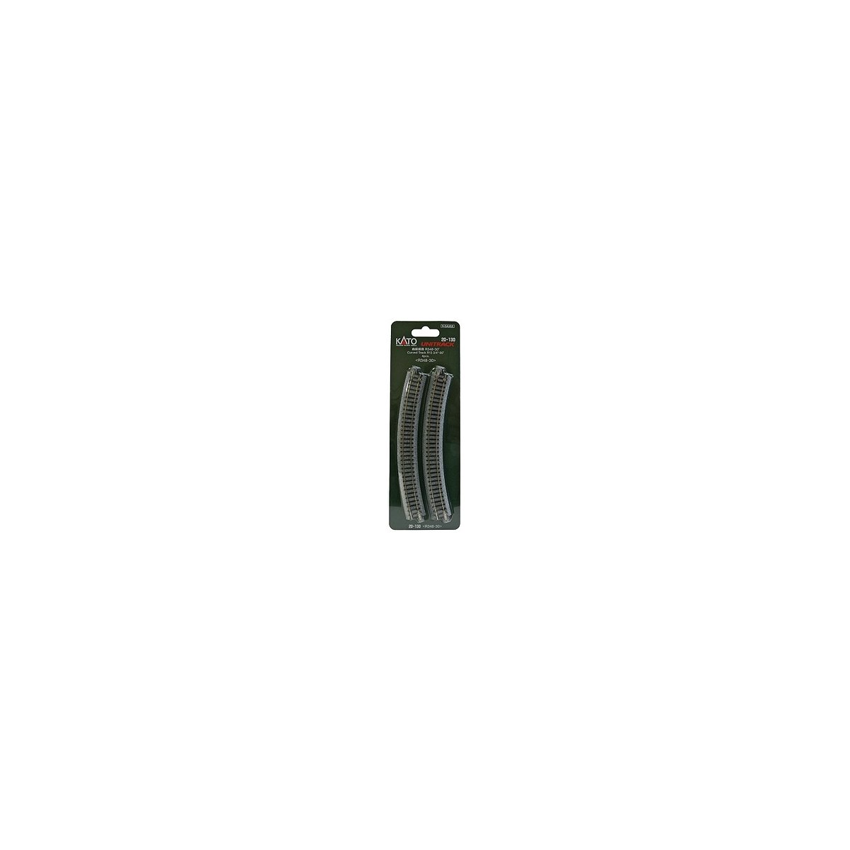 Curved Roadbed Track Section - Unitrack -- 30-Degree, 13-3/4′ 348mm Radius pkg(4), N Kato USA Inc 20130