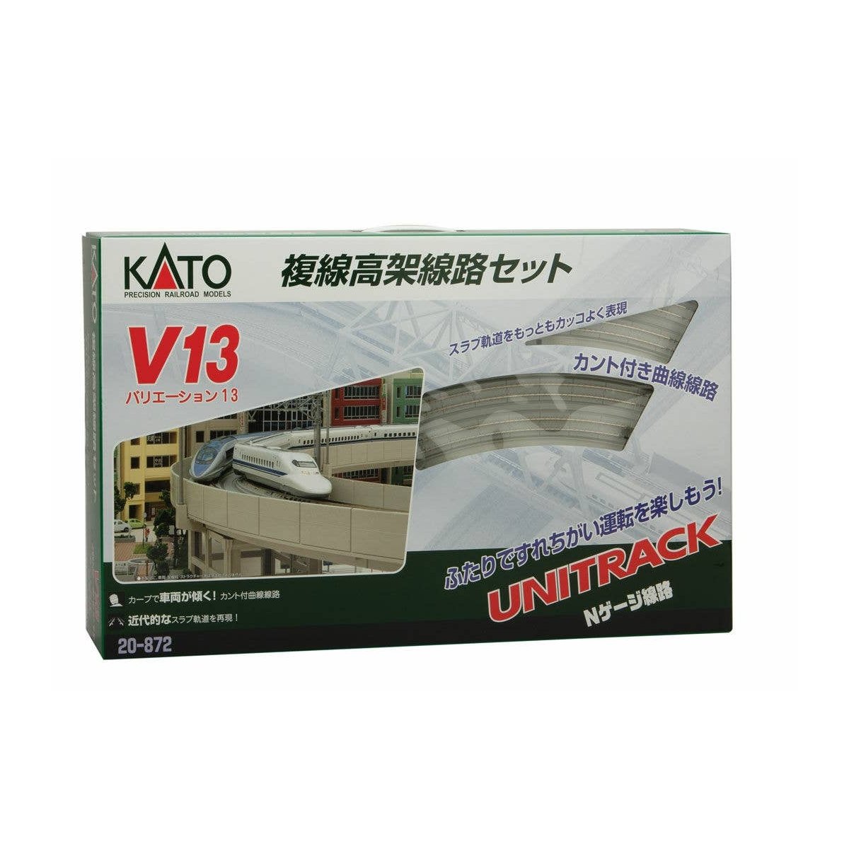 Unitrack V13 Set -- Double-Track Elevated Loop Track Set, N Kato USA Inc 20872