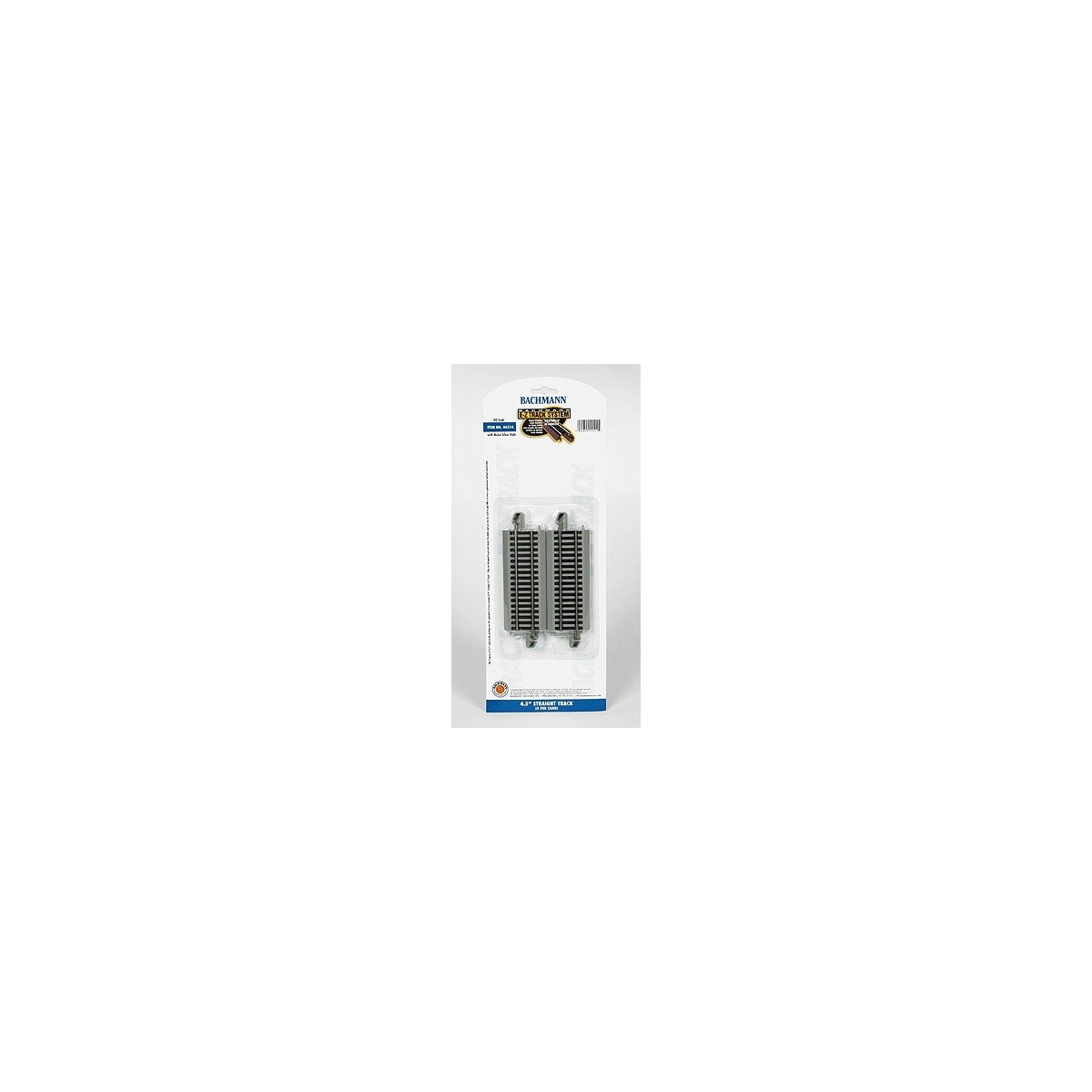 Straight Track w/Nickel Silver Rail & Gray Roadbed - E-Z Track(R) -- 4-1/2′ 11.4cm pkg(4), HO Bachmann Industries 44514