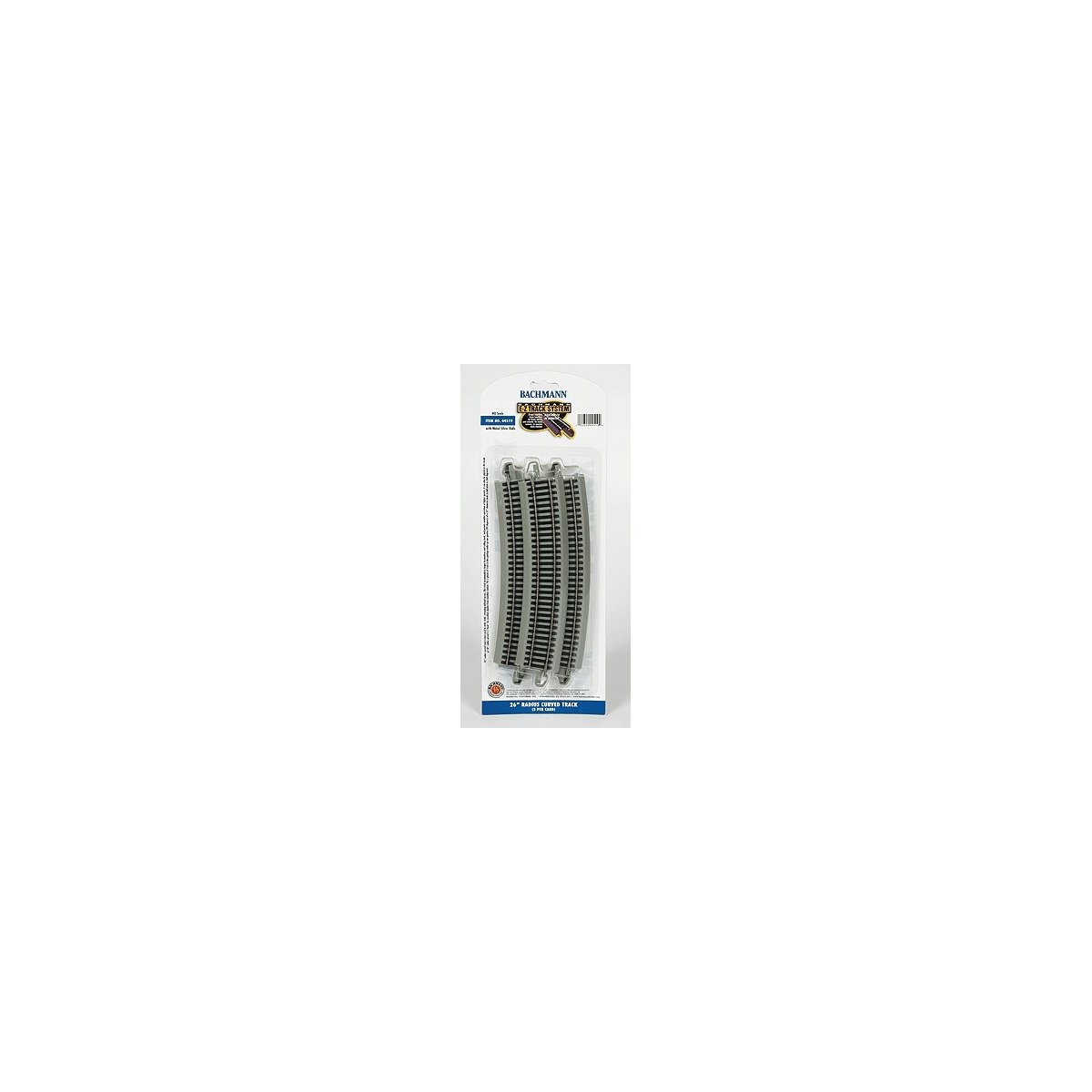 Curved Track w/ Nickel Silver Rail & Gray Roadbed - E-Z Track(R) -- 26′ Radius pkg(5), HO Bachmann Industries 44519