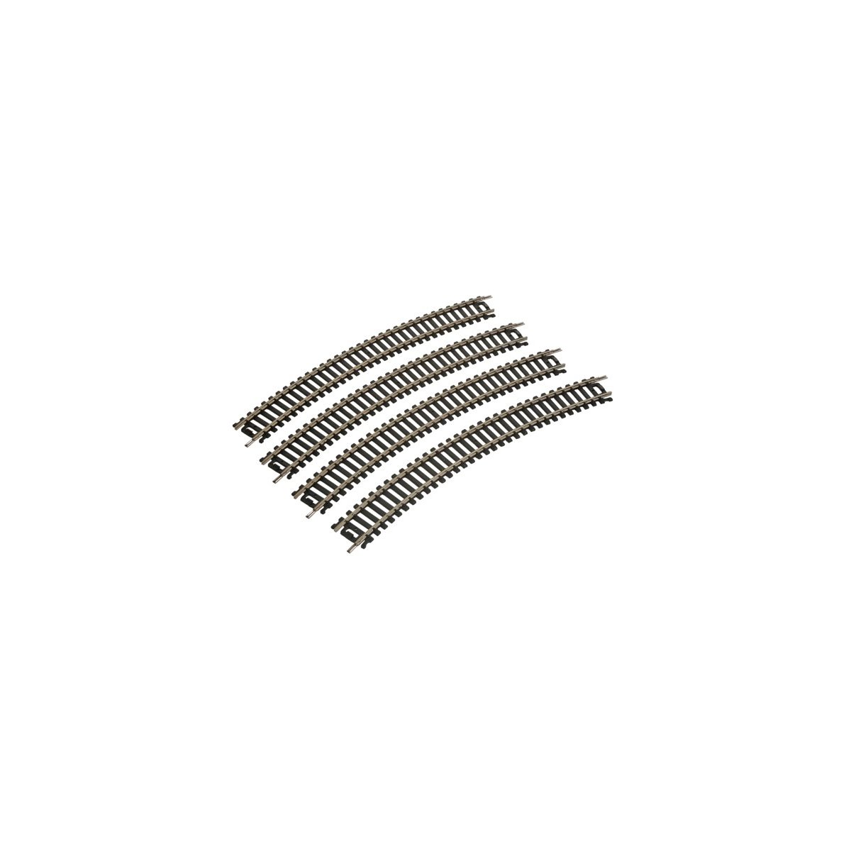 18′ Radius Curve 4-Pack -- Code 100 Nickel Silver, HO Life-Like Products 3000