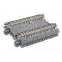 Concrete Tie Double-Track Straight -- 2-7/16′ (62mm) pkg(2), N, Kato USA Inc 20042