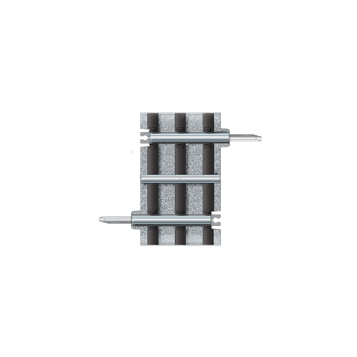 FasTrack(TM) Track w/Roadbed - 3-Rail -- 1-3/8′ Track Section No Roadbed, O Lionel 612074