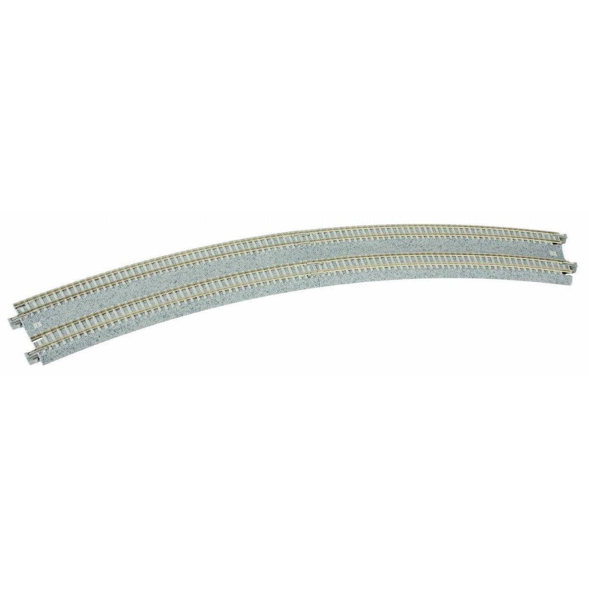 Curved Double Concrete Tie Superelevated Track - Unitrack -- 18-7/8 & 17-5/8′ 480 & 447mm Radius 22.5-Degree Easements, 1 Left