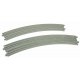 Curved Double Concrete Slab Superelevated Track - Unitrack -- 16-3/8 & 15′ 414 & 381mm, 45-Degree Easements (1 Left, 1 Right),