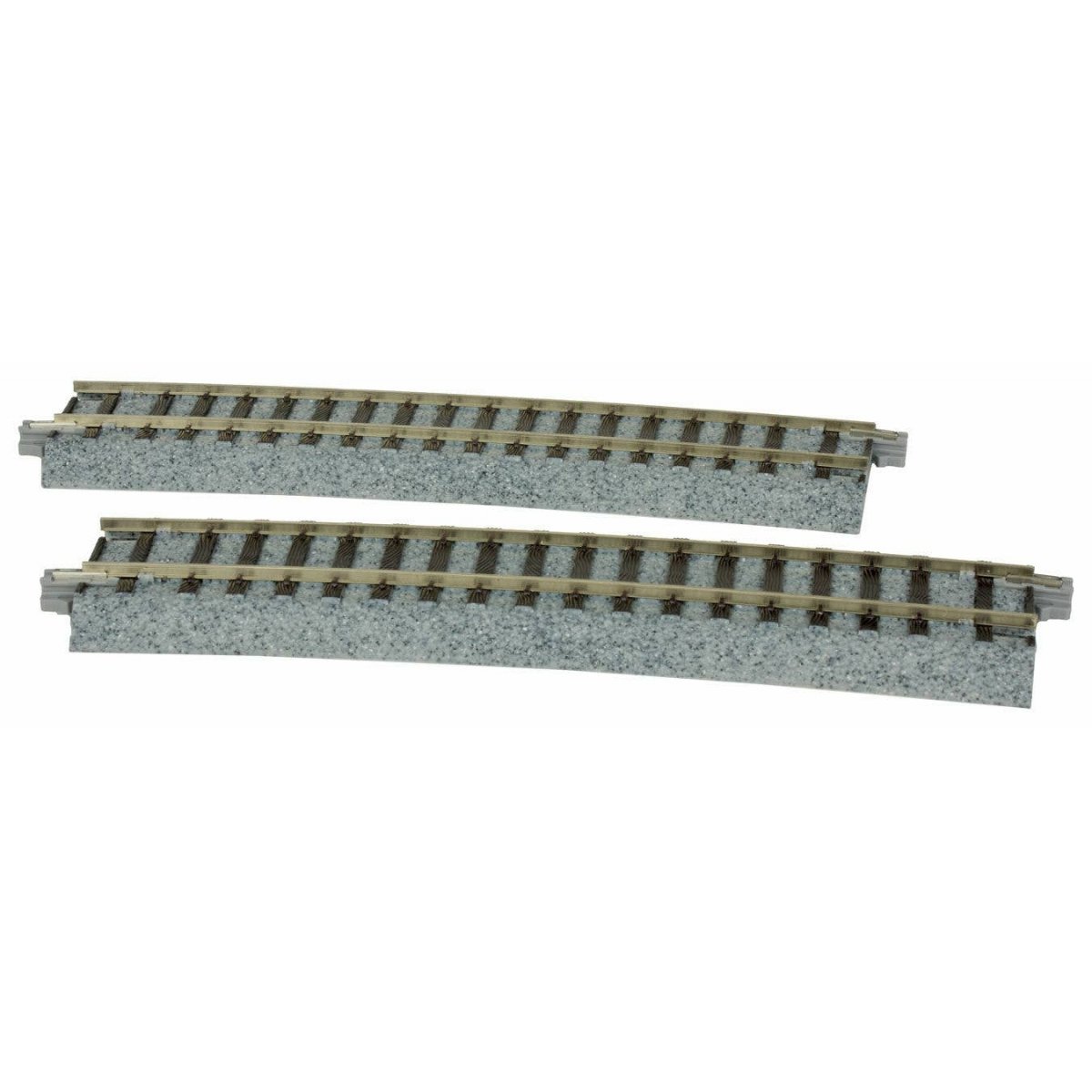 Curved Track - 2 Pieces -- Right 867mm (34-1/8′) 10-Degree, HO Kato USA Inc 2290