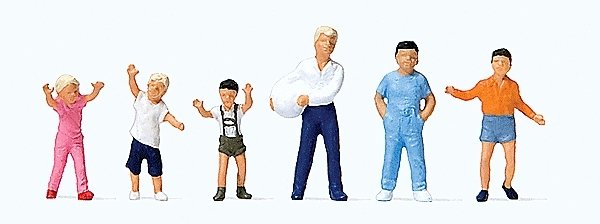 Recreation & Sports -- Children Playing Ball pkg(6), HO, Preiser Kg 14120