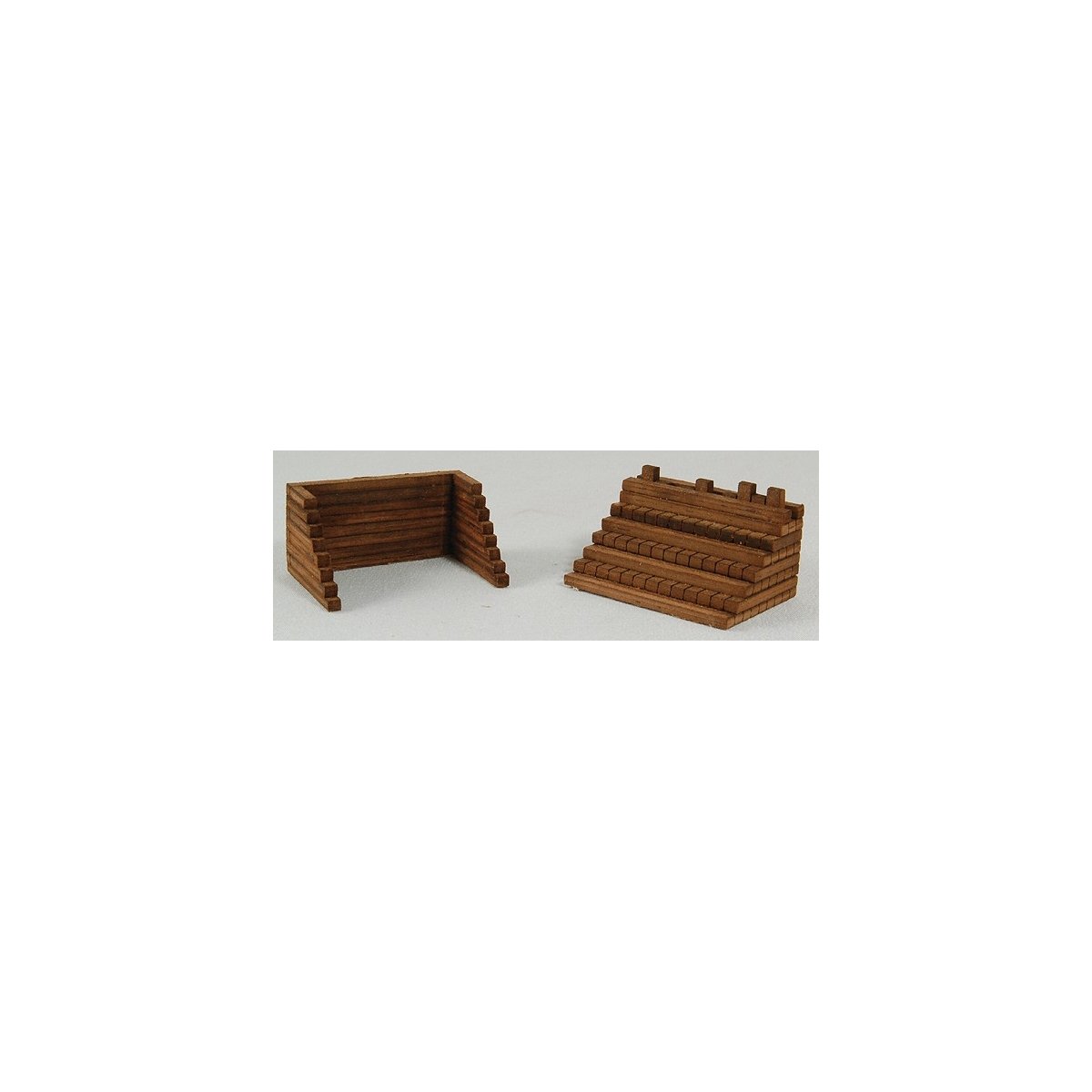Wood Track Bumpers - Kit (Laser-Cut Architectural Card) -- pkg(2), HO GCLaser 1182