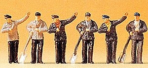 Railroad Personnel -- Steam Engine Crew, HO, Preiser Kg 14014