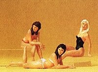 Women on Beach -- 2 Sitting & 1 Lying Down, G, Preiser Kg 45015