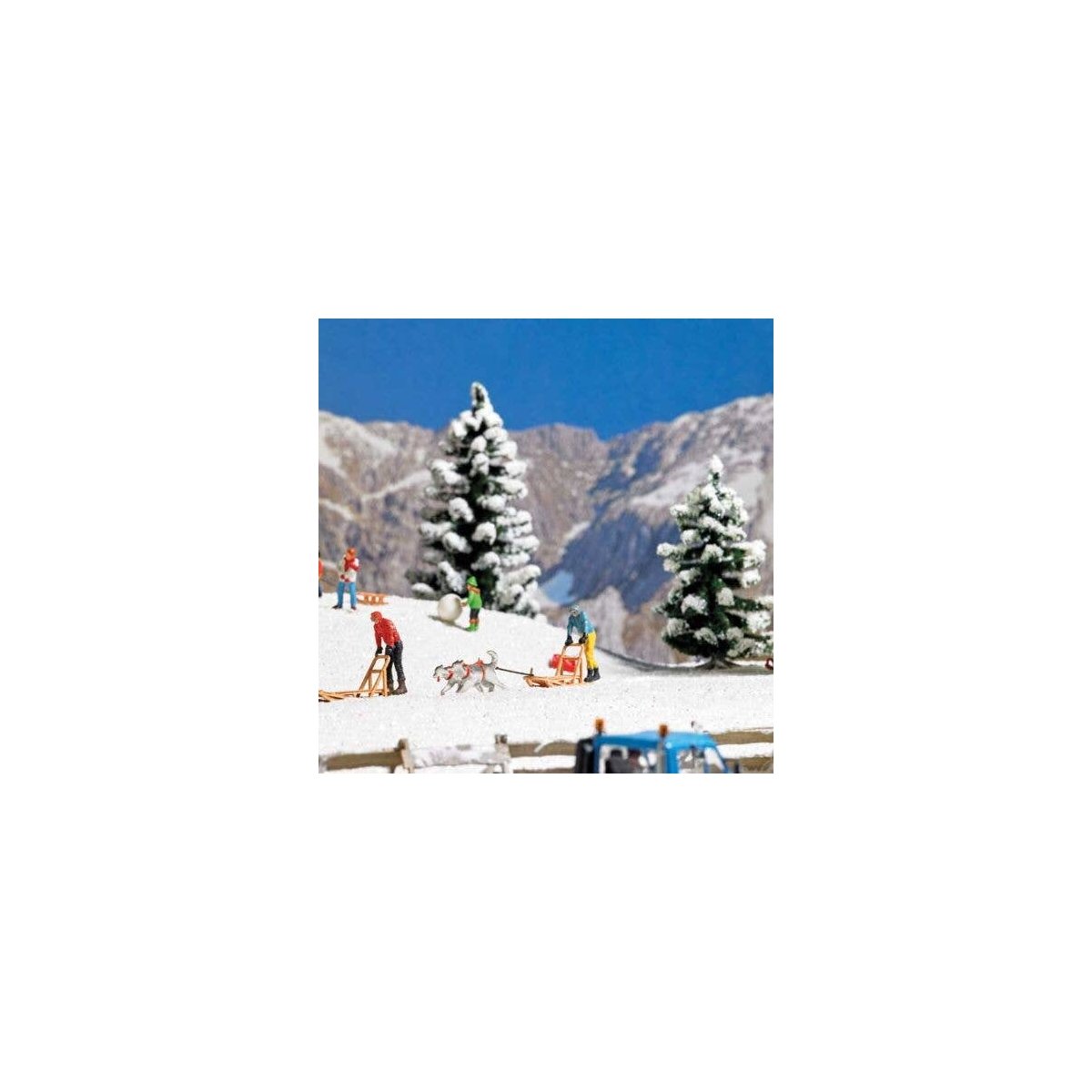 Dogsled Team 2 -- Sled, Musher, 2 Huskies, HO, Busch Gmbh & Co Kg 7817