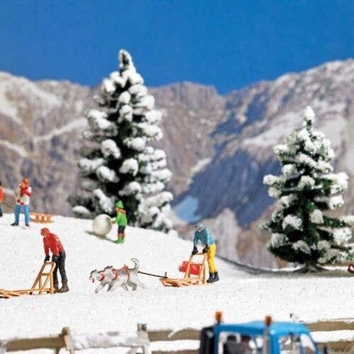 Dogsled Team 2 -- Sled, Musher, 2 Huskies, HO, Busch Gmbh & Co Kg 7817