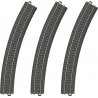 3-Rail C Track - My World -- Curved Sections pkg(3) 20-1/4′ 51.5cm Radius R3 30-Deg (12 Sections Circl, HO Marklin, Inc 20330
