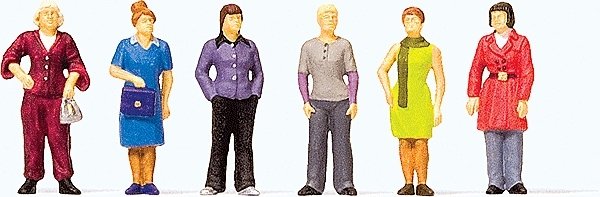 Pedestrians -- Standing Women pkg(6), HO, Preiser Kg 10629