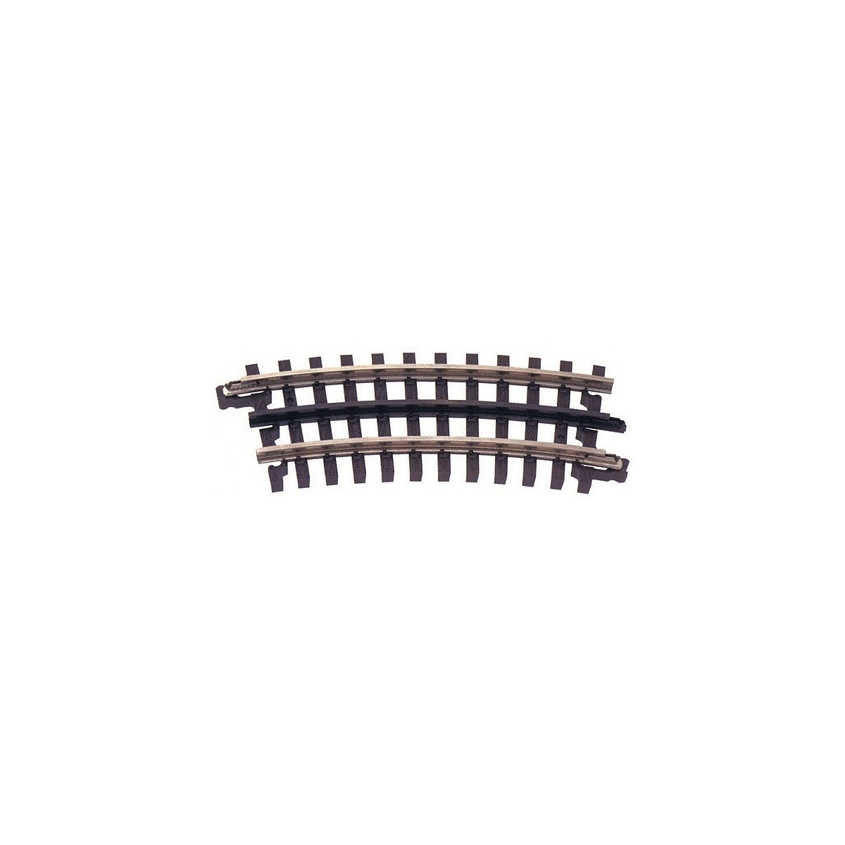 21st Century Track System(TM) Nickel Silver Rail w/Brown Ties - 3-Rail -- 027 Half Curved Section, O Atlas O 6044