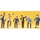Railroad Personnel -- Railway Yard Workers pkg(6), HO, Preiser Kg 14013