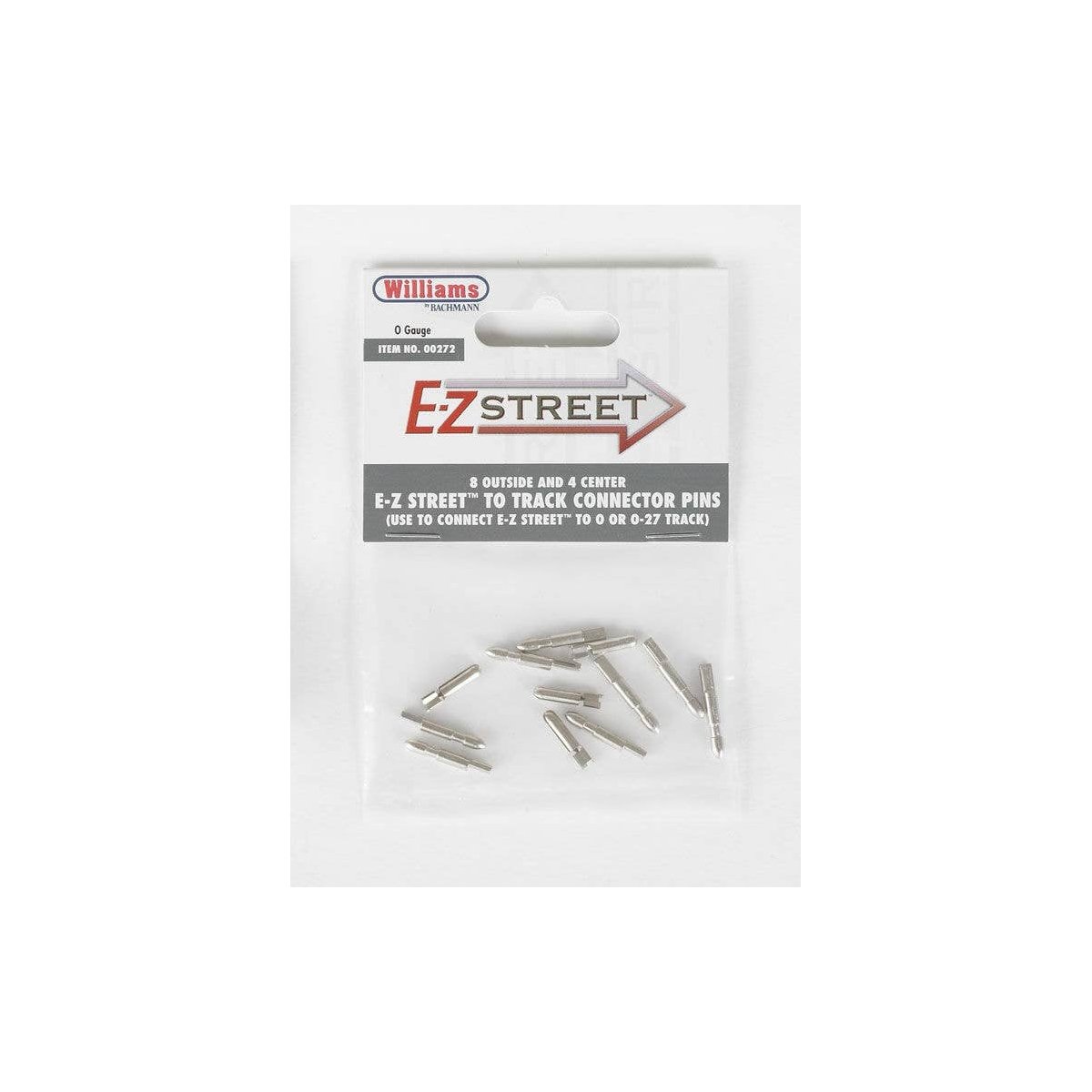 E-Z Street(TM) Accessory -- E-Z Street to 3-Rail Track Joiners/Track Pins pkg(8 Outer, 4 Inner), O Bachmann Industries 272