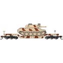 52′ Deressed-Center Flatcar with Sheridan Tank - Ready to Run -- United States Army (Desert Camouf, N, Bachmann Industries 713