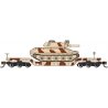 52′ Deressed-Center Flatcar with Sheridan Tank - Ready to Run -- United States Army (Desert Camouf, N, Bachmann Industries 713