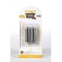 E-Z Track(R) w/Nickel Silver Rail & Gray Roadbed -- 19′ Radius Curve Half Section pkg(6), N, Bachmann Industries 44856
