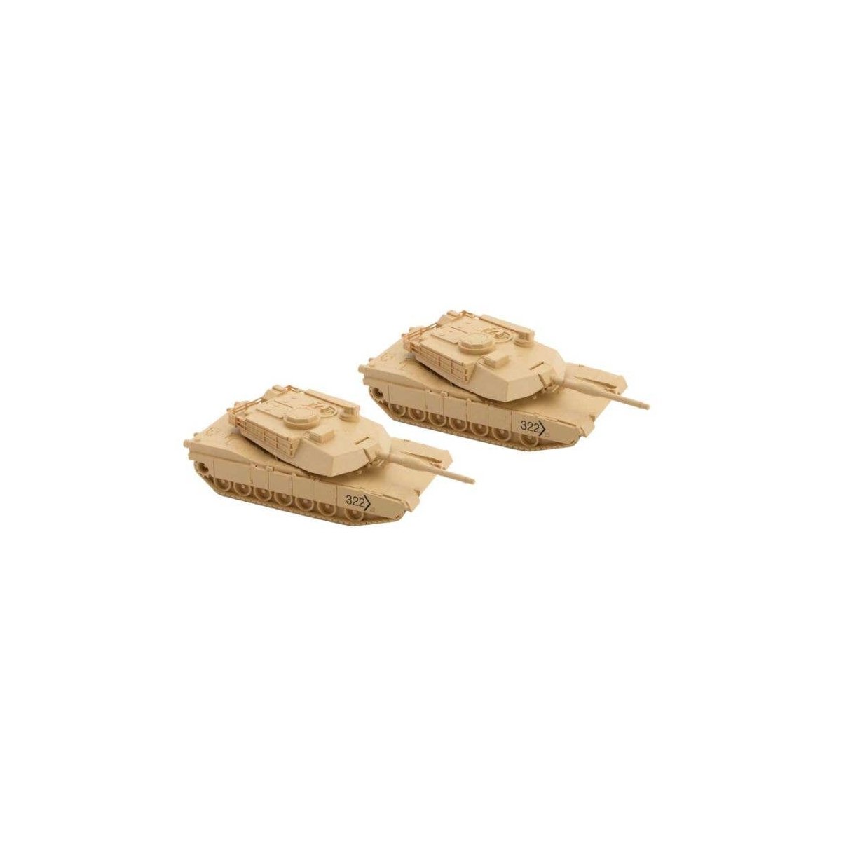 M1 Abrams Tank 2-Pack -- Unpainted (Plastic), N, Micro Trains Line 49945901