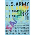 United States Armed Forces - USAX -- Air Force & Army Lettering (yellow, black), O, Microscale Industries Inc AC480031